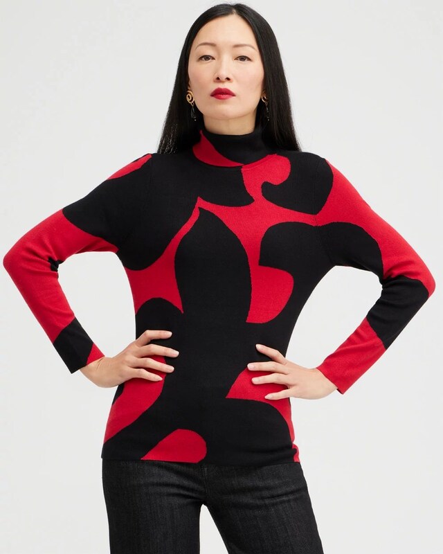 ECOVERO Scrolls Turtleneck Sweater